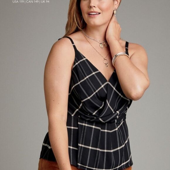 CABI Check Crossover Cami Size 8 #3986 NWT - Picture 1 of 7